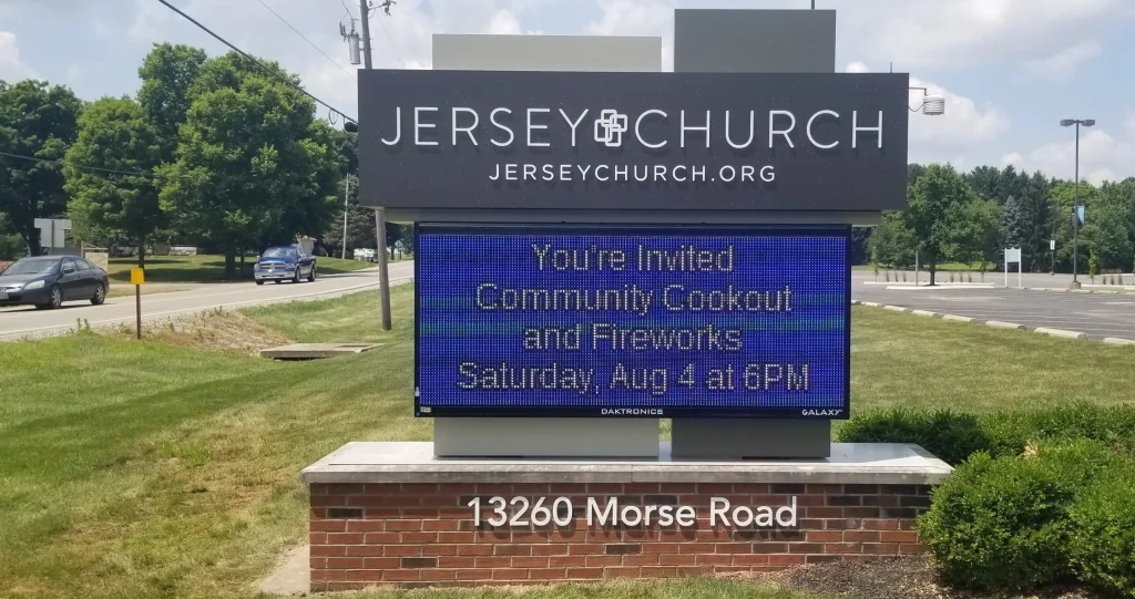 Electronic Message Center for Jersey Church